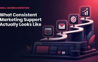 consistent marketing support small business 1200x675 1 A website foundation supporting a pathway through content, email, campaigns and measured growth